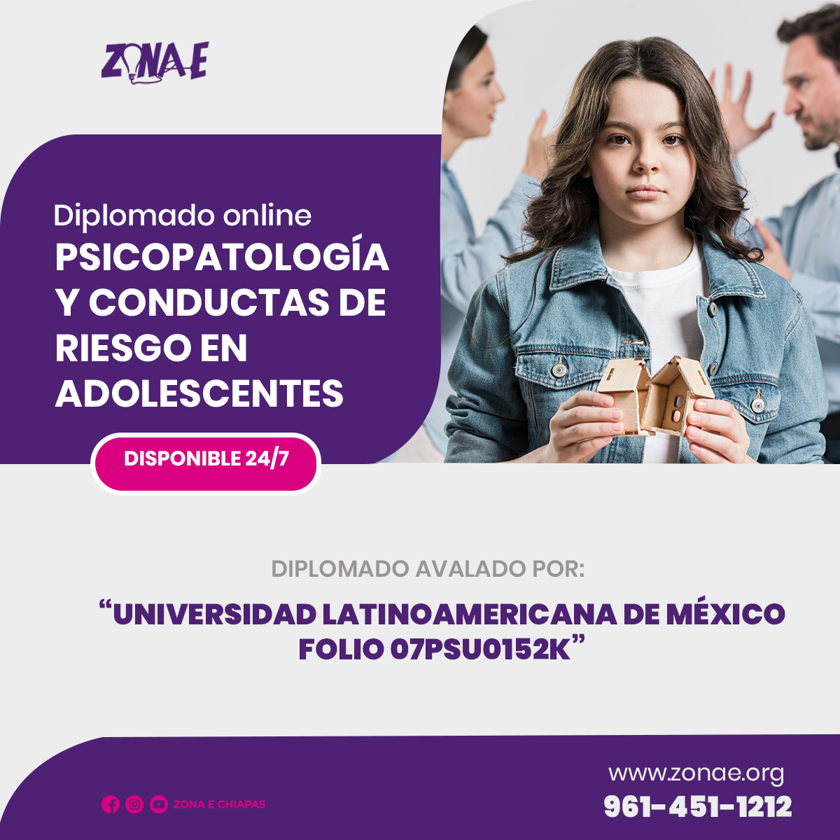 Diplomado en Psicopatología y conductas de riesgo en los adolescentes